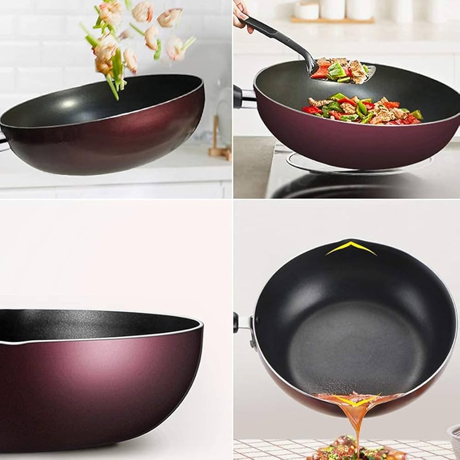 Amazon｜中華なべ鍋ノンスティック中華なべ、ノンスティック誘導中華